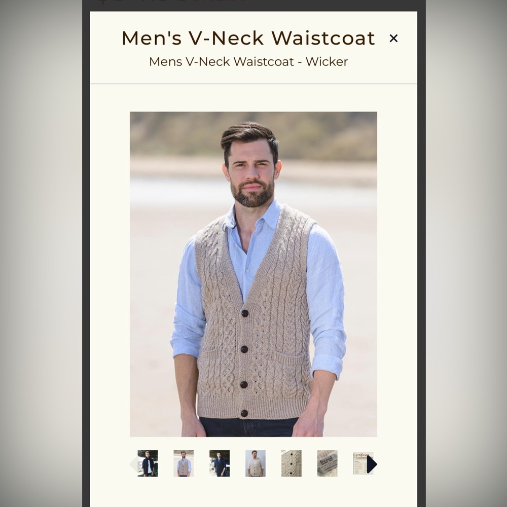 Aron Sweater Market men’s XXL V-neck sweater vest (waistcoat) NWT